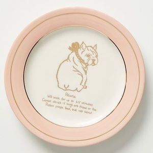 Anthropologie FRENCHIE Dog BIOGRAPHY Canapé Plate…"Petunia"